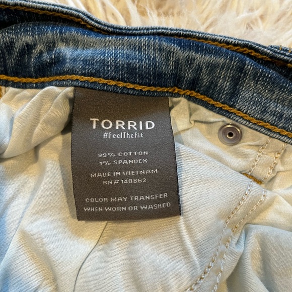 Torrid Blue Flare Jeans with Distressed Details - Picture 9 of 11